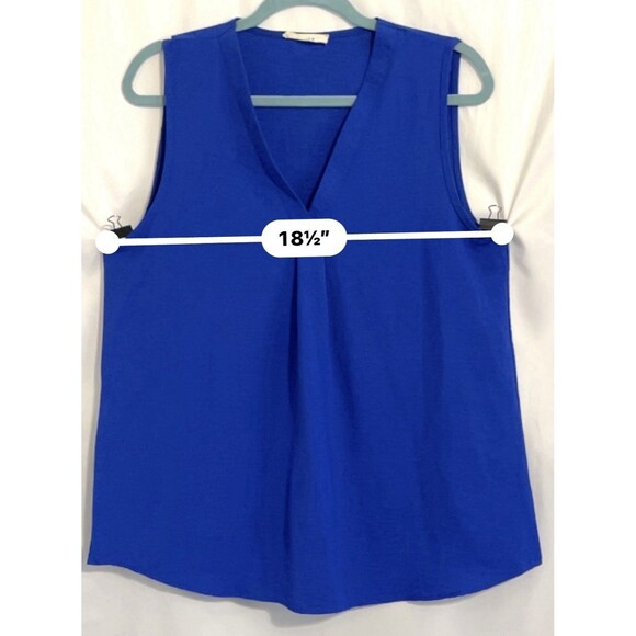 Entro Shirt Sleeveless V-neck Pullover Electric Blue Lightweight Women’s Large - Picture 5 of 6